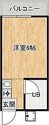 シティヒル ワンルームの間取図画像