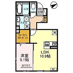 ポルトボヌール 1LDKの間取図画像