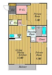ラヴィベールメゾン 1SLDKの間取図画像