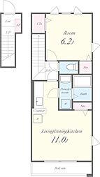 ディアコート 1LDKの間取図画像