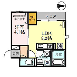 エニュー金剛 1LDKの間取図画像