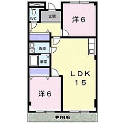 グリーンハイツ芝1 2LDKの間取図画像
