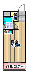 ドムス千代田馬酔木館 ワンルームの間取図画像