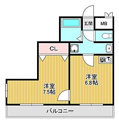 アークヒルズ 1DKの間取図画像