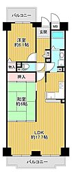 コスモ北野田 2LDKの間取図画像