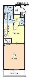 ラパス高倉台2番館 1DKの間取図画像