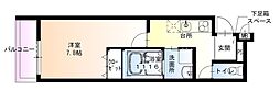 フジパレス初芝駅北 1Kの間取図画像