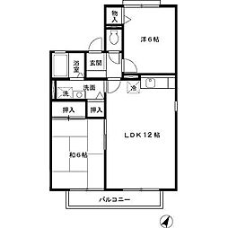 グランセジュール 2LDKの間取図画像