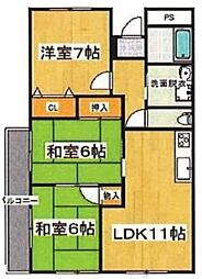 日吉マンション 3LDKの間取図画像