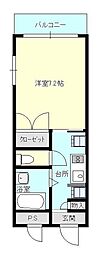 クオリティコート 1Kの間取図画像
