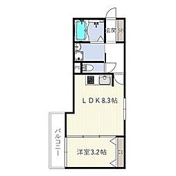 Smith堺 1LDKの間取図画像