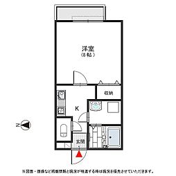 メゾングランデ 1Kの間取図画像