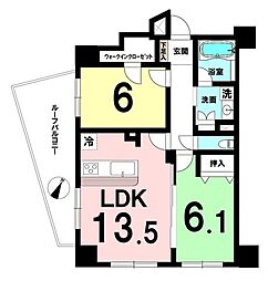 ラ・アトレ中青木 2LDKの間取図画像