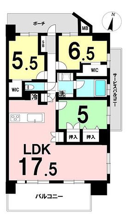 3LDK 間取り