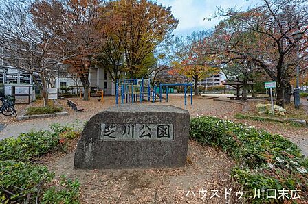 芝川公園 元郷1丁目にある芝川沿いのちょっとした憩いの公園。桜並木が美しく、春にはトンネルのような景観に。グラウンドや遊具もあり、子どもの遊び場&散歩にぴったりです。 540m