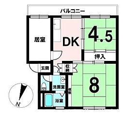 東観マンション 3DKの間取図画像