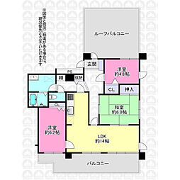 ルミナス武蔵藤沢 3LDKの間取図画像
