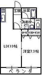 正気屋ハイツC棟 1LDKの間取図画像