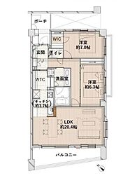 パークハウス代々木上原 3LDKの間取図画像