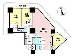 パークタワー台原 3LDKの間取図画像