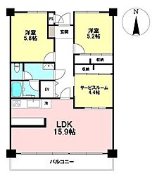 MAC広瀬川コート 2SLDKの間取図画像