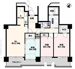 朝日センチュリーみずほ台B棟 3LDKの間取図画像