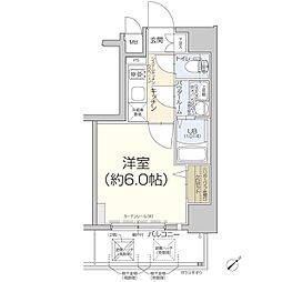 エスリード大阪城テラス 1Kの間取図画像
