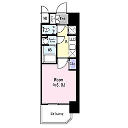 エスリード ザ・レーヴ大阪 1Kの間取図画像