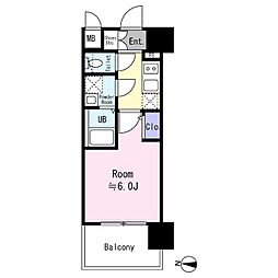 エスリード難波VALORE 1Kの間取図画像