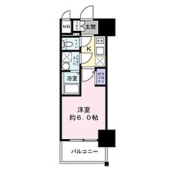 エスリード新大阪ザ・プレミアWEST 1Kの間取図画像