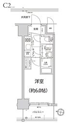 エスリード神戸大倉山ヒルズ 1Kの間取図画像