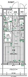 エスリード本町靭公園レジデンス 1Kの間取図画像