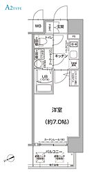 エスリード大阪梅田WEST 1Kの間取図画像