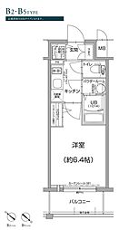 エスリード神戸兵庫駅アクアヴィラ 1Kの間取図画像