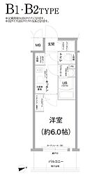 エスリード難波THEARK 1Kの間取図画像