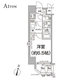 エスリード難波セントラル 1Kの間取図画像