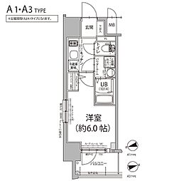 エスリード新大阪ラヴァーグ 1Kの間取図画像