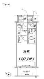 エスリード大阪上本町ブランシュ 1Kの間取図画像
