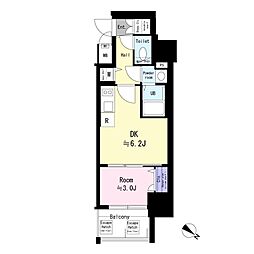 エスリード大阪セレスティア 1DKの間取図画像