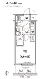 エスリード新大阪グランゲートSOUTH 1Kの間取図画像
