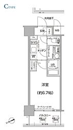 エスリード大阪梅田WEST 1Kの間取図画像
