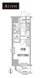エスリード難波THEFIRST 1Kの間取図画像
