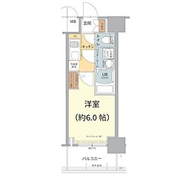 エスリード長居公園PARKAVENUE 1Kの間取図画像