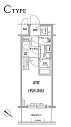 エスリードザ・ランドマーク神戸 1Kの間取図画像