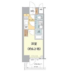 エスリード長居公園PARKAVENUE 1Kの間取図画像