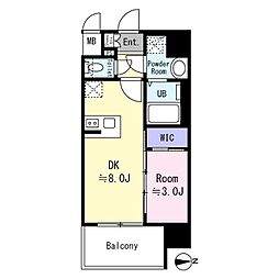 エスリード大阪CENTRAL 1DKの間取図画像