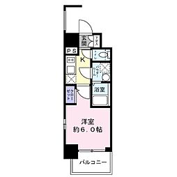 エスリード新大阪ザ・プレミアEAST 1Kの間取図画像