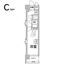 エスリード都島 1Kの間取図画像