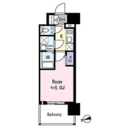 エスリード ザ・フォルテス大阪 1Kの間取図画像