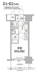 ESLEADNAMBATHEPREMIER 1Kの間取図画像